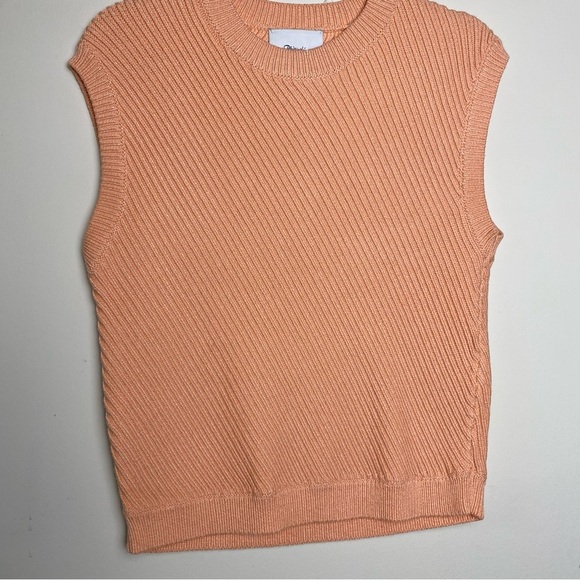 3-1 Phillip Lim Sleeveless Sweater, Peach, Ribbed Size M - Picture 1 of 11